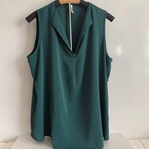 Freeoak Womens XL Sleeveless VNeck Blouse Cottagecore Romantic Layering Staple